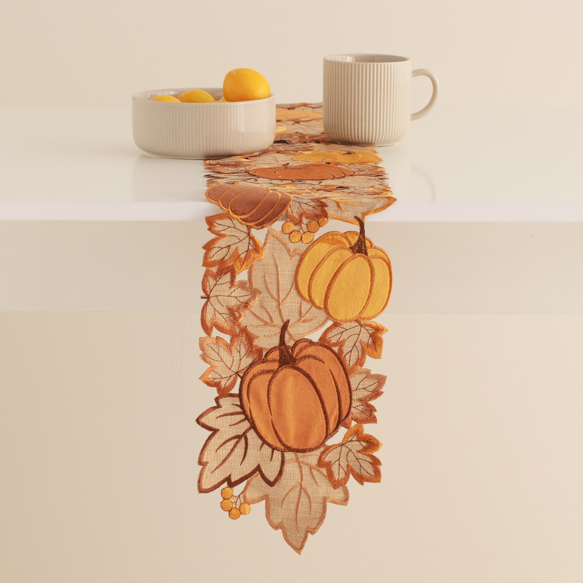 Bieżnik Haftowany Pumpkin latte 18x158 cm
