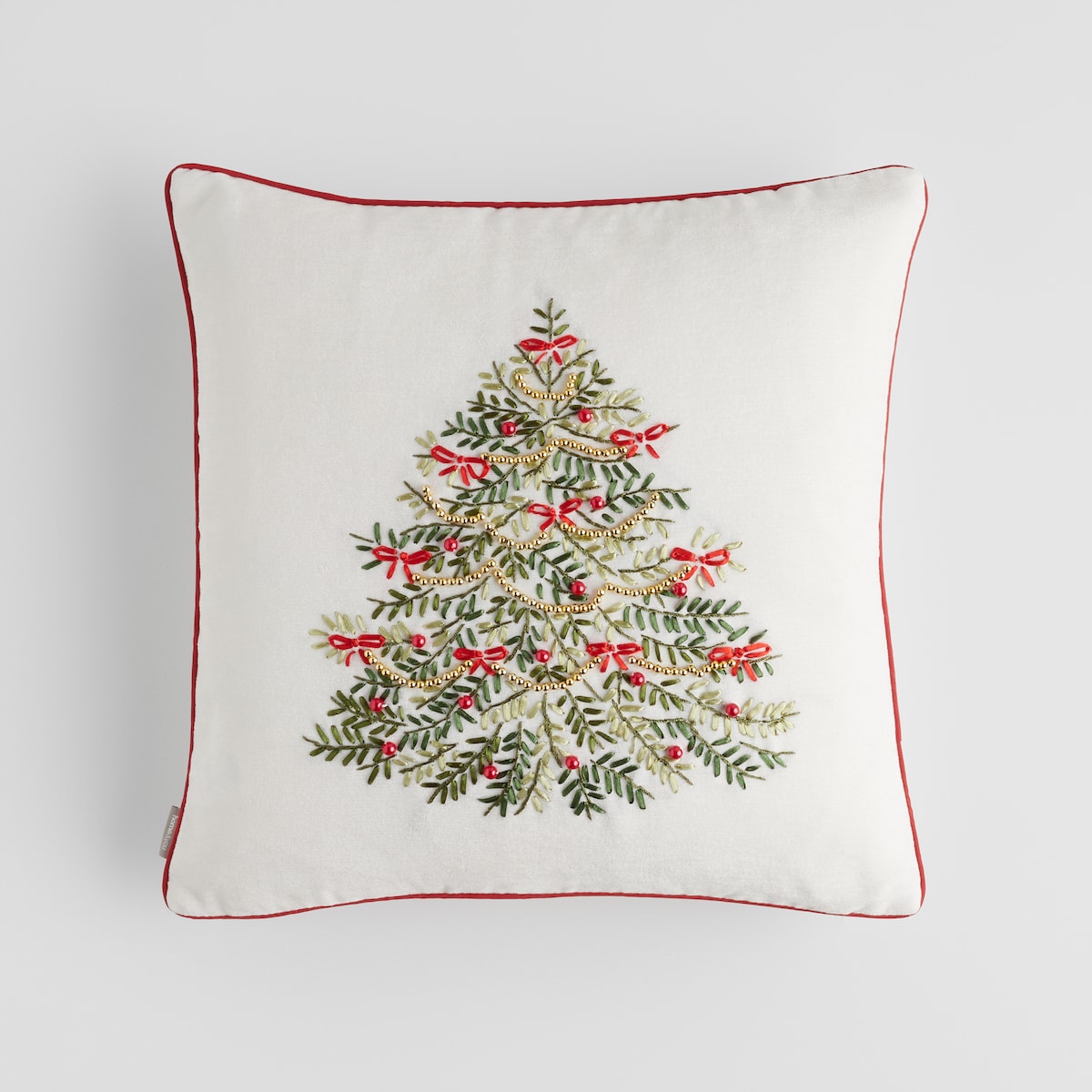 Poszewka Haftowana Arvored 45x45 cm z motywem choinki