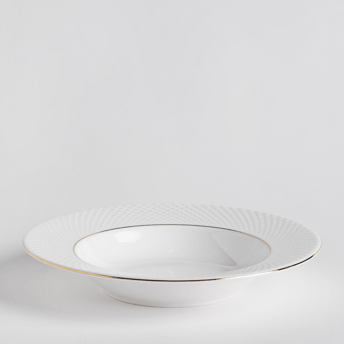 Elegancki Talerz Głęboki z Porcelany Kostnej Eleni z motywem geometrycznym