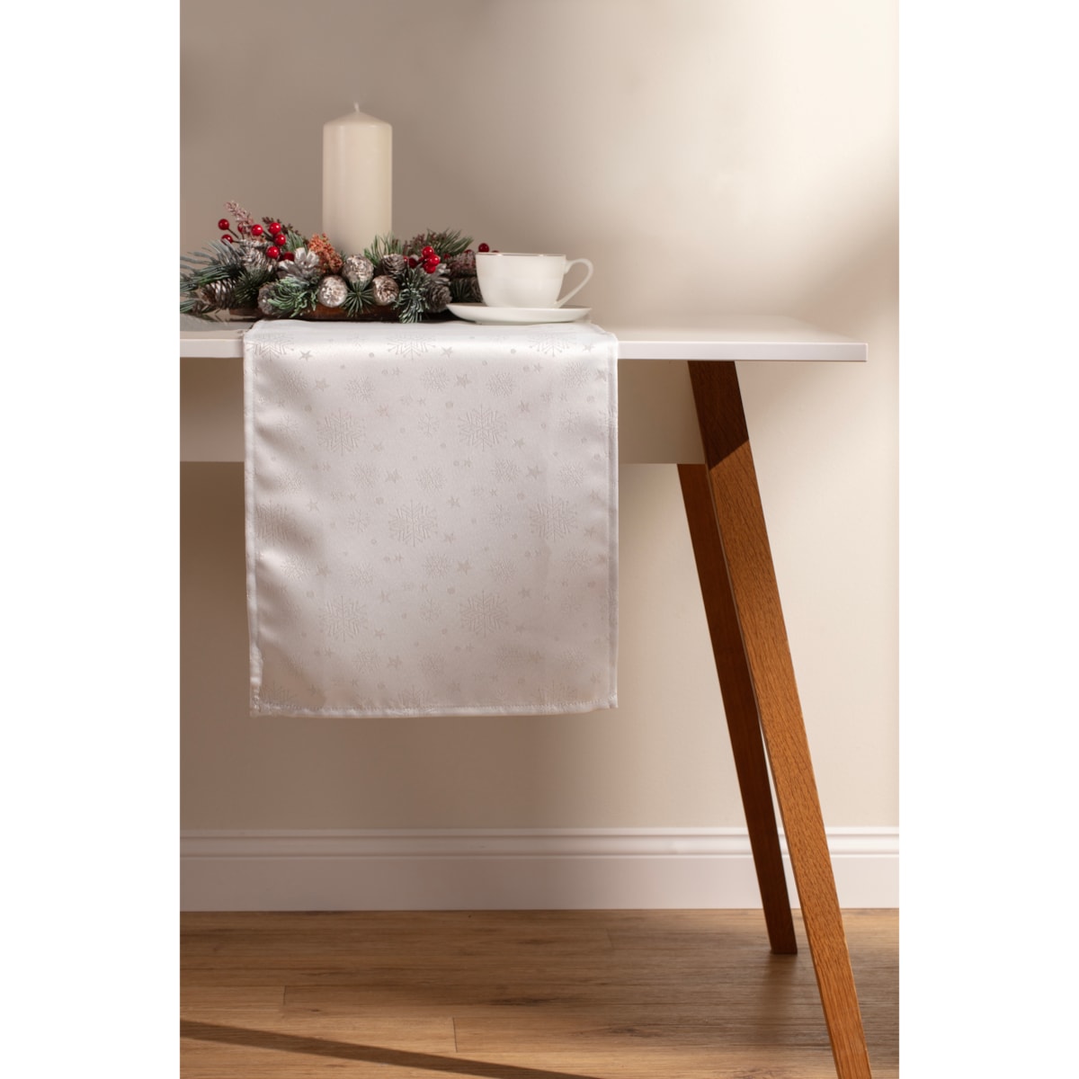 Obrus Żakardowy Xmas flake 35x180 cm